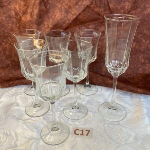 Lot de 6 verres forme octogonale liv.c17