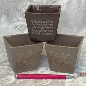 Lot de 3 ramequins a crème dessert carrés Cui.c5