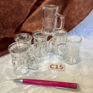 Lot de 6 très petits verres apéritif style pinte bière ver.c15