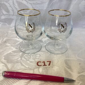 Lot de deux verres à cognac doré napoleon ver.c17