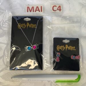 Lot boucles d'oreilles et collier Luna Love good Harry Potter mai.c4