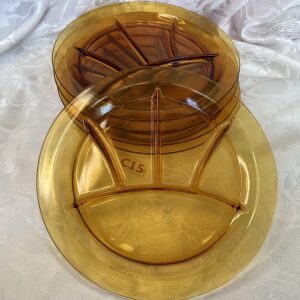 Grande assiette à compartiments pour nourriture enfant verre teinté Cui.c15