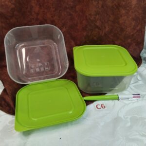 Lot de deux boîtes en plastique couvercle vert cui.c6