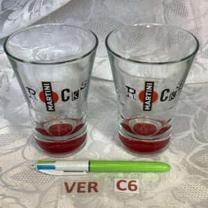 Lot de deux verres Martini rouges ver.c6