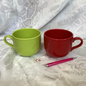 Lot de deux bols vert et rouge dej.c6