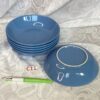 Lot de 6 assiettes à soupe bleues Cui.c11