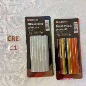 Lot de deux recharges bâtonnets de colle Parkside 7 mm cre.c1