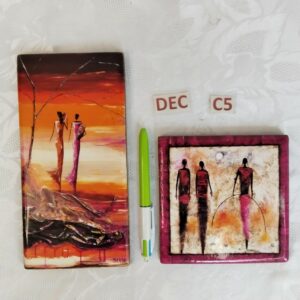 Lot de 2 petits tableaux muraux africains dec.c5