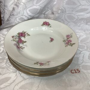 Lot de 6-12 assiettes à soupe vintage fleurs roses Cui.c15