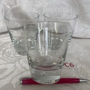 Lot de trois verres à eau fond épais avec bulle ver.c6