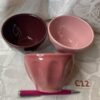 Lot de trois petits bols ou ramequins à dessert harmonie rose Cui.c12