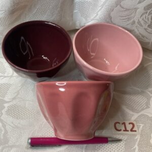 Lot de trois petits bols ou ramequins à dessert harmonie rose Cui.c12