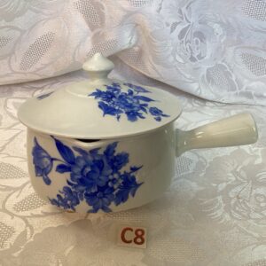 Petit poêlon céramique motif fleur bleue Cui.c8
