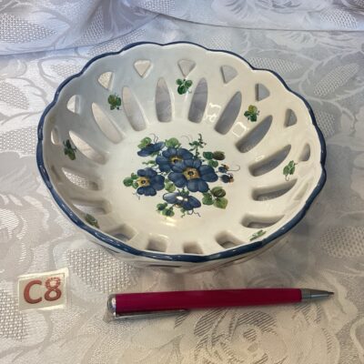 Coupelle vintage fleurs bleues cui.c8