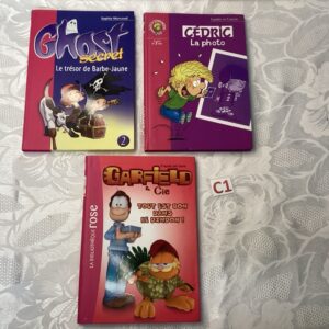 Lot de 3 bibliothèque rose len.c1
