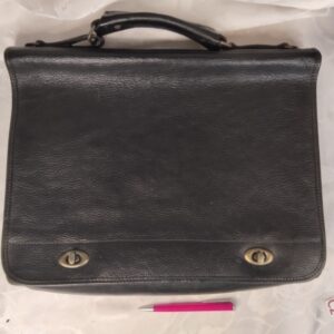 mallette souple noir en cuir Henri Hery
