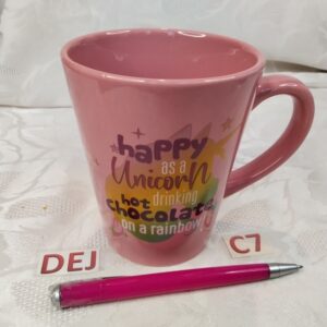 Tasse rose licorne arc-en-ciel dej.c7